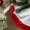 Northlight 18" White and Red Velveteen Mini Christmas Round Tree Skirt - 2 of 4