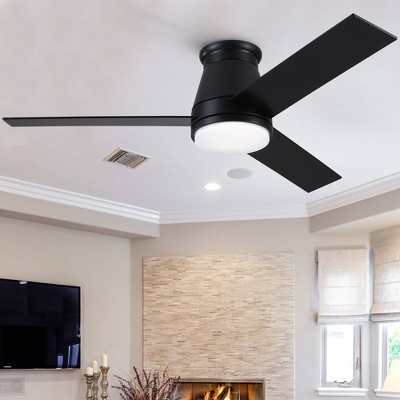 Bella Depot 48" Black Lowe Profile Ceiling Fan with Light