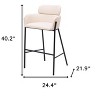 HomeRoots 30" Beige And Black Fabric And Steel Bar Height Bar Chair - 3 of 4