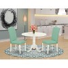 Round Kitchen Table Set 3pc 42 Inch Table w/ Drop Leaves & 2 Parsons Chairs - Modern Dining Set - 2 of 4