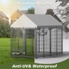 Large Outdoor Dog Kennel Pet Run Enclosure with Roof Cover, Heavy Duty Metal Animal Hutch Fence for Dogs & Pets, 7.94'L x 4.13'W x 5.95'H - Nertpow - 3 of 4