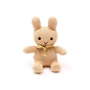TopComfy Baby and Toddler Learning Toys Knitted Stuffed Bunny Soft Toy Soft Knitted Yarn Short Plump Ears Baby Toy For Toddlers, Beige, 9"*6"*5" - 1 of 4