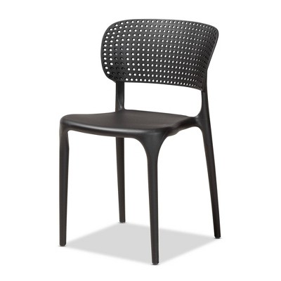 Rae Black Plastic Stackable Dining Chair Set