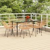 vidaXL Garden Dining Set Black Steel, Tempered Glass, Polyethylene Medium - Brown 63" x 31.5" x 29.1" 6 - 2 of 4