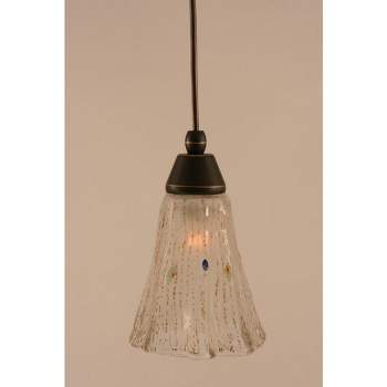 Toltec Lighting Any 1 - Light Pendant in  Dark Granite with 5.5" Fluted Frosted Crystal Shade