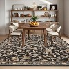 Washable Area Rug - Thin Low Pile, Farmhouse Botanical Print, Large Living Room/Dining Room/Bedroom Carpet - 3 of 4