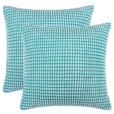 PiccoCasa Home Soft Corduroy Corn Striped Pillow Cases Covers with Zipper 2 Pcs