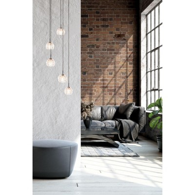 Stellar Dance 15" Chrome & Clear Glass LED Pendant Light