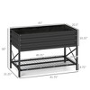 Aghana Digitals Elevated Galvanized Steel Garden Planter with Storage Shelf, Non-Woven Liner & Legs - 2 of 4