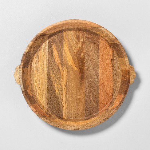 Round shop wooden tray