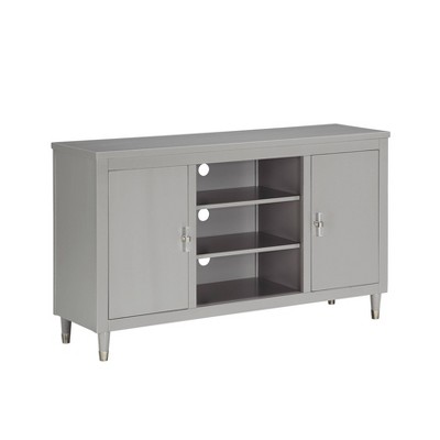 Smooth Modern 2 Door TV Console Gray - HomeFare