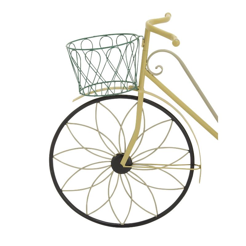 32&#34; Traditional Iron Novelty Bicycle Plant Stand Yellow - Olivia &#38; May, 5 of 6