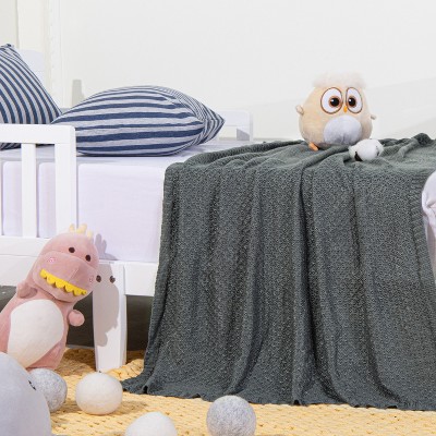 Bamboo Cable Knit Toddler Blanket, Soft and Breathable Touch Baby Blanket - NTBAY