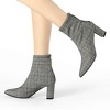 Allegra K Women's Pointed Toe Back Zipper Chunky Heels Ankle Boots - 3 of 4