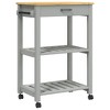 vidaXL Kitchen Trolley MONZA 23.6 in.x15.7 in.x35.4 in. Solid Wood Pine - 2 of 4