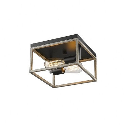 Millennium Lighting Bonnie 2 - Light Flush Mount in  Matte Black/Grey Wood