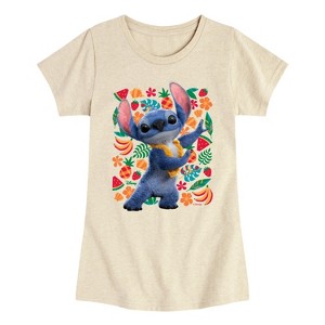 Girls' - Lilo And Stitch - Hula Dancing Fitted Short Sleeve Graphic T-Shirt - 1 of 3