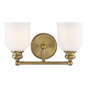 Savoy House Melrose 2 - Light Vanity in  Warm Brass - 1 of 1