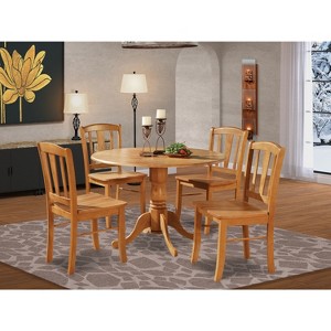 HomeStock Belmont Kitchen Table Set-Kitchen Dining Nook And Dinette Chairs,5 Piece, Warm Oak - 1 of 4