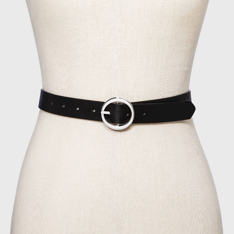 Women's Oval Tapered Center Bar Reversible Belt - A New Day™ Cognac/Black, 3 of 4
