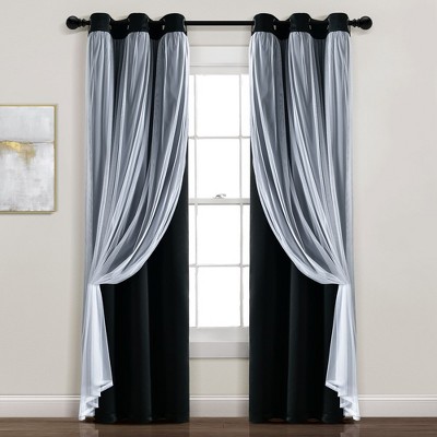 HomeBoutique Grommet 38 in. W x 45 in. L Sheer Panels With