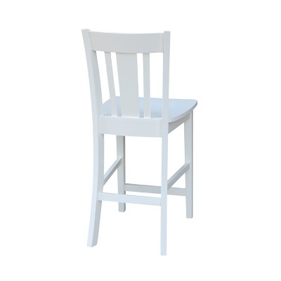 Elegant San Remo 24" White Solid Wood Counter Stool