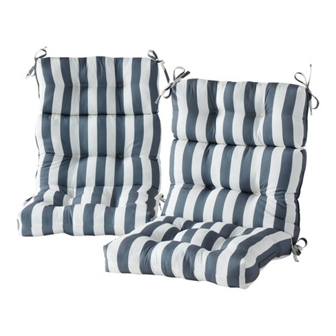 Kensington Garden 24x22 Multi-stripe Outdoor High Back Chair Cushion  Sapphire : Target