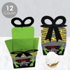 Big Dot of Happiness Zombie Zone - Square Favor Gift Boxes - Halloween or Birthday Zombie Crawl Party Bow Boxes - Set of 12 - 3 of 4