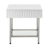 Waves Coastal 1 Drawer Side Table Glossy White - Treasure Trove Accents: Modern 24x24 End, Fluted Design, Stainless Frame - 4 of 4