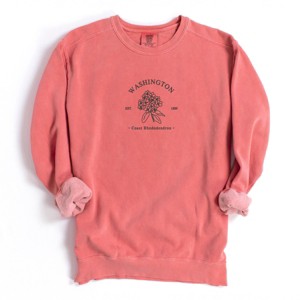 Simply Sage Market Embroidered Washington Coast Flower Garment Dyed Sweatshirt - 1 of 4
