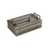 Cheung's Selma Set of 3 Brown Wood Grain Slatted Rectangular Small Crate with Side Handles - 2 of 4