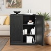 PexFix 36" Wooden Accent Cabinet Storage Modern Sideboard Buffet Cabinet with 2 Doors and Adjustable Shelf for Living Room Dining Room Entryway Black - 2 of 4