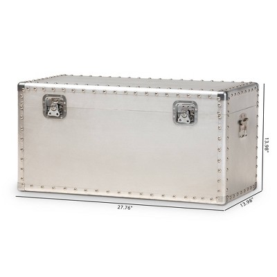Serge Silver Metal Industrial Storage Trunk