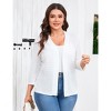 Plus Size 3/4 Sleeve Knitted Cardigan Lightweight Open Front Coat Cardigans - 2 of 4