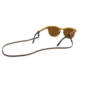 Croakies Sewn Leather Eyewear Retainer, Brown, Spec Ends|Made in the USA and Imported|85% Leather/ 10% Rubber/ 5% Metal|24 inches long - 1 of 2