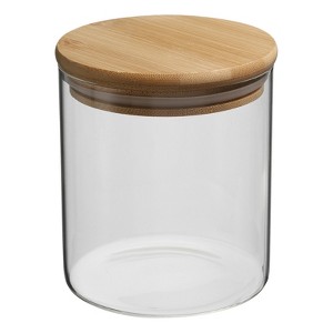 Unique Bargains Kitchen Food Storage Glass Jar with Airtight Bamboo Lid - 1 of 4