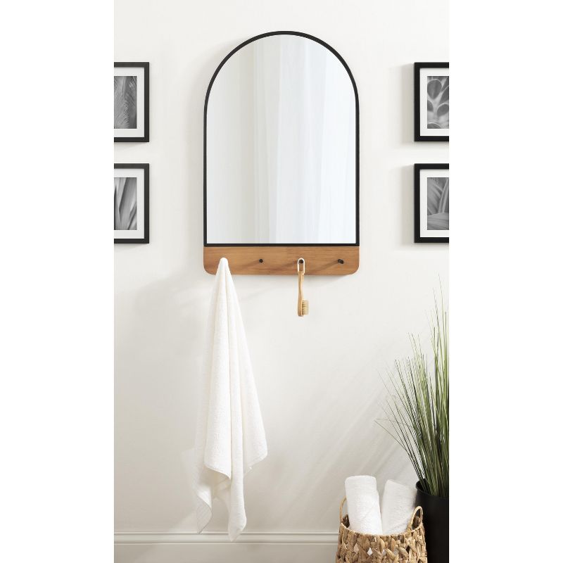 Kate and Laurel Schuyler Arch Wall Mirror with Hooks, 5 of 8