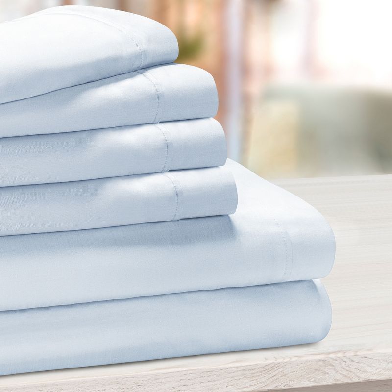 1000 Thread Count Luxury Solid Deep Pocket Cotton Blend Bed Sheet Set by Blue Nile Mills, 1 of 5