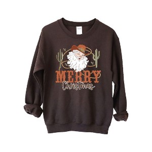 Simply Sage Market Women's Graphic Sweatshirt  Cactus Western Santa - 1 of 4