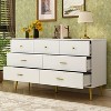 FUFU&GAGA White Modern 7 Drawer Double Dresser Chest with Gold Metal Legs - 2 of 4