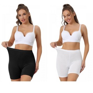 Allegra K Women's Mid-Thigh Boxer Full Coverage Soft Stretch Boyshorts 2 Packs - 1 of 4