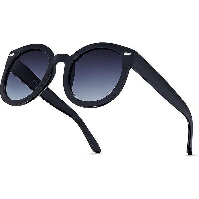 grinderPUNCH Oversized Sunglasses For Women Round Circle Oversized Mod Fashion 2 Pack