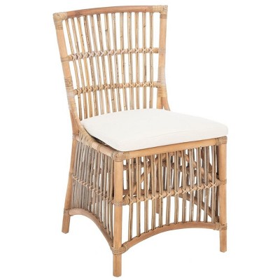 Erika Gray Rattan Accent Chairs with Cushions, Set of 2