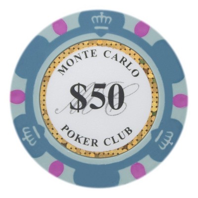 Slickblue 25-Pack Monte Carlo 14g Poker Chips, Clay Composite, Holo Inlay, Casino Style Set, Multi-Color, $1-$10,000