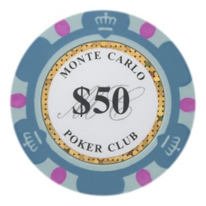 Slickblue 25-Pack Monte Carlo 14g Poker Chips, Clay Composite, Holo Inlay, Casino Style Set, Multi-Color, $1-$10,000 - 1 of 3