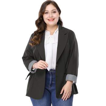 Allegra K Women's Open Front Office Work Long Sleeve Suit Blazer