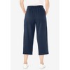 Woman Within Plus Size Side-Stripe Cotton French Terry Capri - 3 of 4