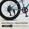 VASIP 24 Inch Fat Tire Mountain Bike - Shimano 7-Speed, Dual Disc Brakes, Front Suspension - for Adults & Youth, Trail/Commuter Bicycle - 4 of 4