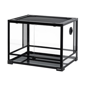 REPTI ZOO Reptile Glass Terrarium, 24" x 18" x 18" Front Opening Terrarium with Double Hinge Door - 1 of 4