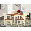 HomeStock 5-Pc Buttermilk and Cherry Solid Wood Top - Dining Room Set - Seats 4 - 2 of 4